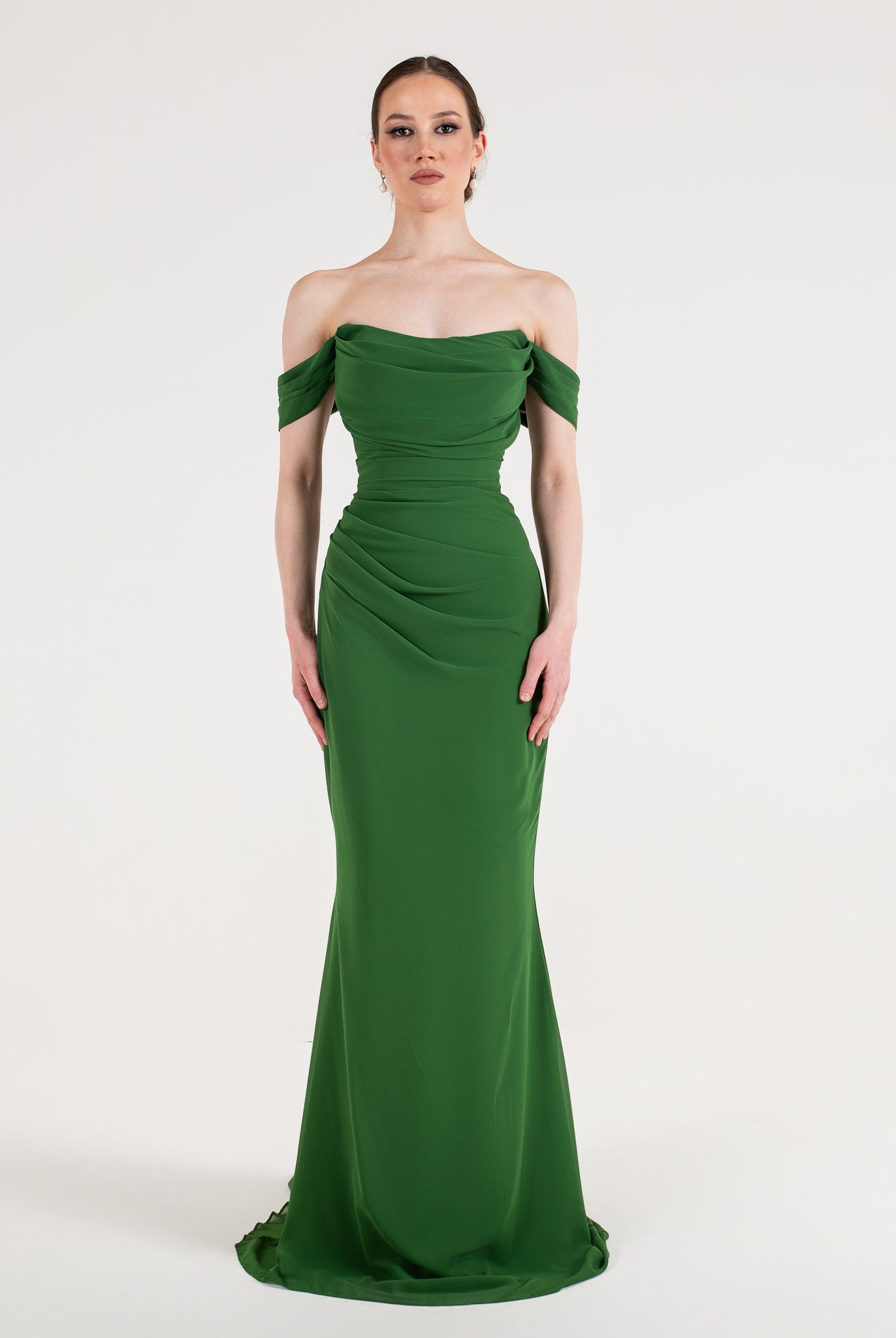 Robe de soirée Annabelle verte foncée - Maison Mavi - Berne