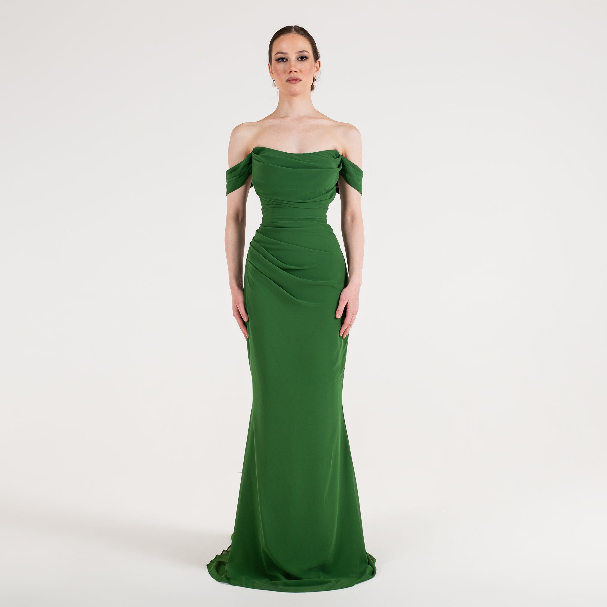 Robe de soirée Annabelle verte foncée - Maison Mavi - Berne