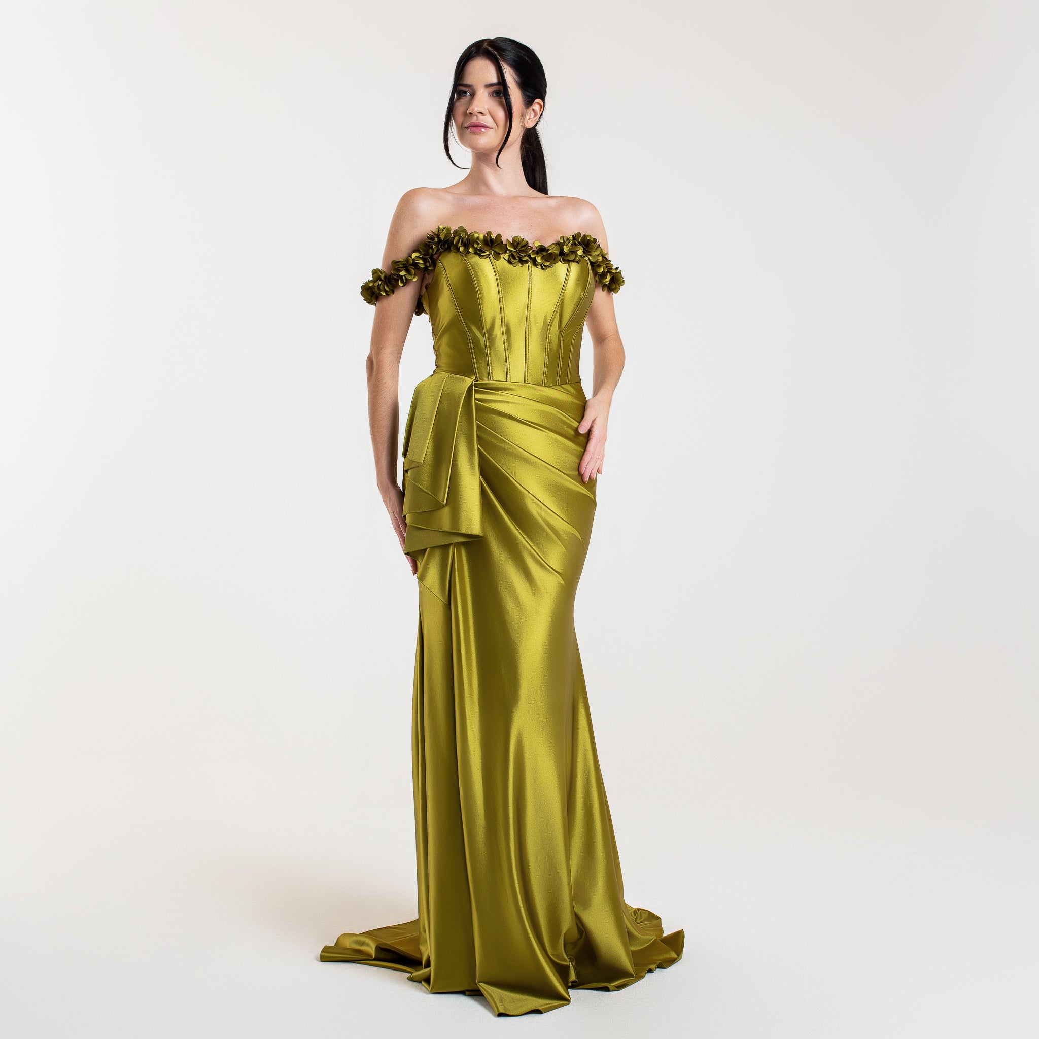 Robe de soirée vert neon - Maison Mavi - Berne